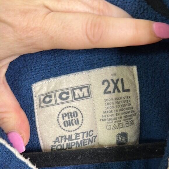CCM Buffalo Sabers Blue Hooded Sweatshirt vintage/ distressed look size 2xl mens - Picture 6 of 10